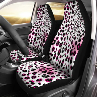 Hot Pink Car Seat Covers Full Set Cute Leopard Print Car