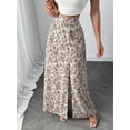 thumbnail image 6 of White Ditsy Floral High Slit Maxi Skirt For Women – Elegant Flowing Wrap Style With Side Split, 6 of 7