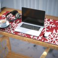 thumbnail image 3 of Long Mouse Pads for Desk,Red Christmas Snowflake Pattern Desk Mats on Top Of Desks, Desk Mouse Pad Extra Large with 3mm Non-Slip Base and Stitched Edge for Gaming,Office,Work,Home 35.4x15.7in, 3 of 5