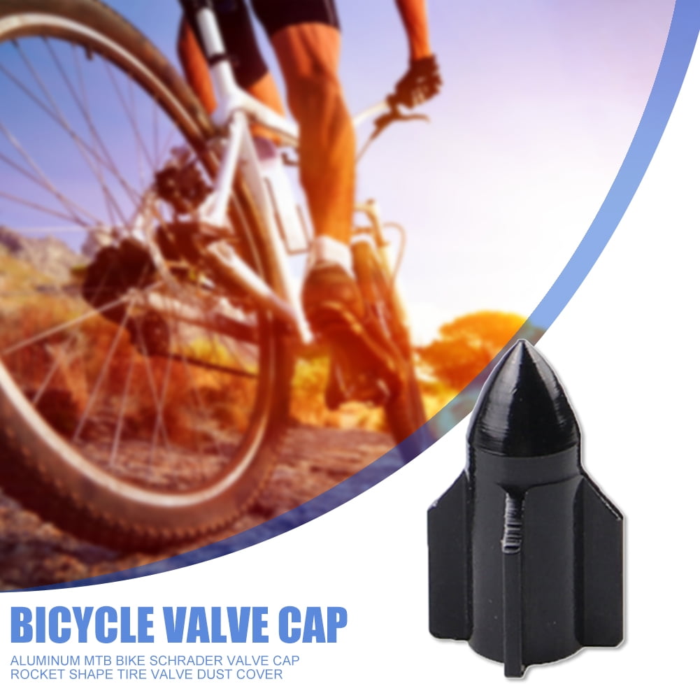 Aluminum MTB Bike Schrader Valve Cap Rocket Shape Tire Valve Dust Cover