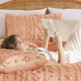 thumbnail image 6 of SONORO KATE Twin Tufted Boho Comforter Set - 2 Piece Farmhouse Chic Bed in a Bag, All-Season Jacquard Bedding Comforter with 2 Pillow Shams, Coral, 6 of 8