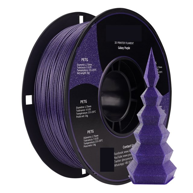 PETG Glitter 3D Filament For FDM 3D Printer Sparkly Shining Material 1KG Diameter 1.75mm ,Smoother Printing Experience