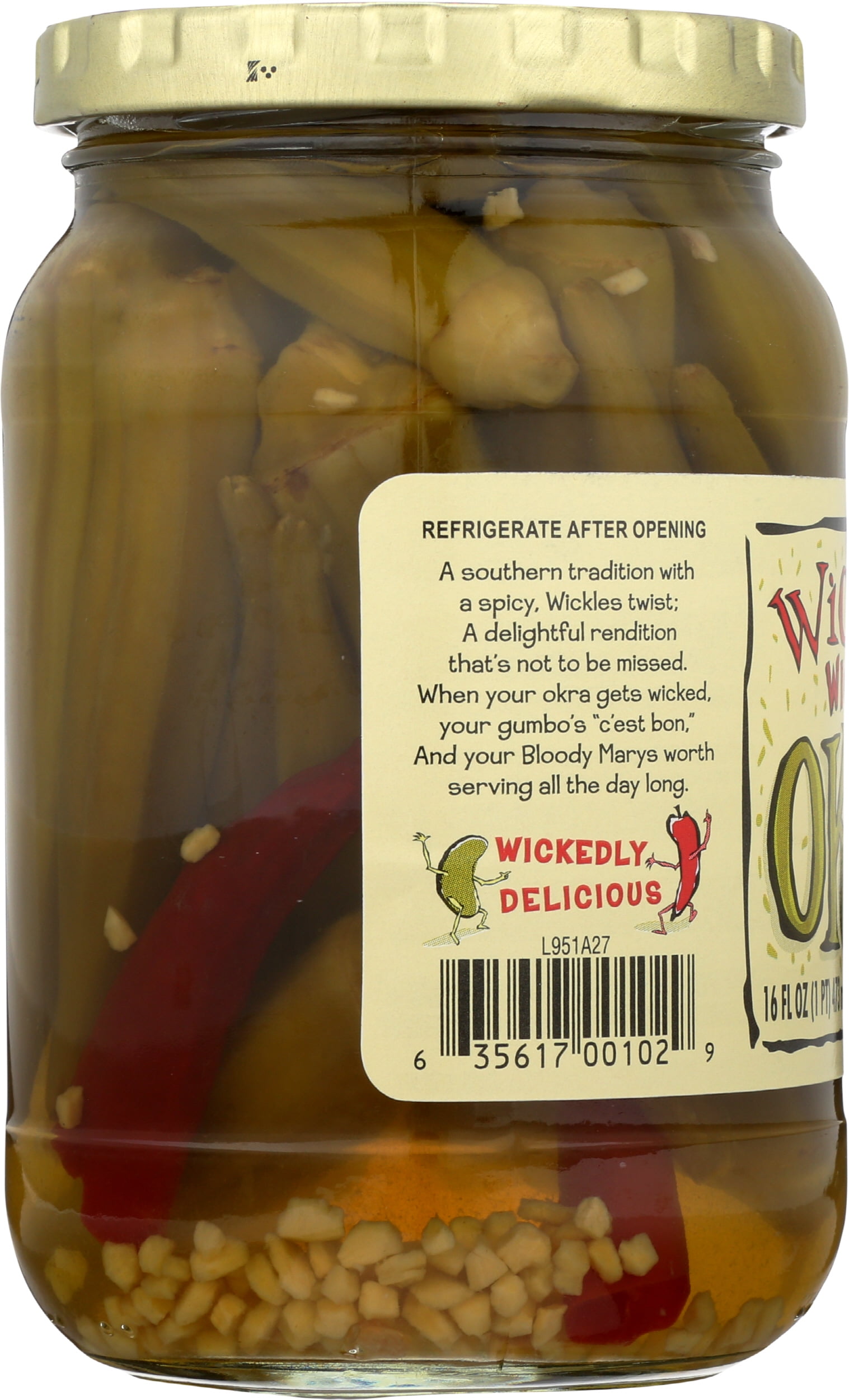 Pack of 6, Wickles Wicked Okra, 16 oz