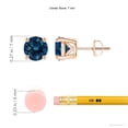 thumbnail image 2 of ANGARA Natural 3.1 ct London Blue Topaz Solitaire Stud Earrings in 14K Rose Gold for Women (Size-7mm) | November Birthstone, Anniversary, Jewelry Gift for Women | Natural London Blue Topaz Earrings, 2 of 8