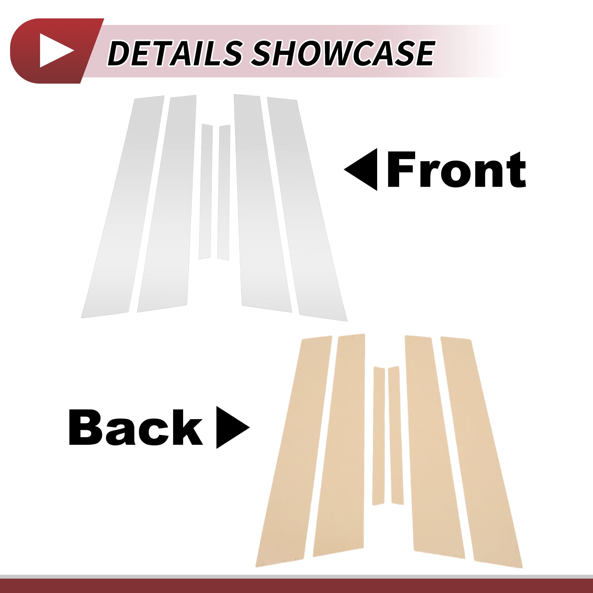 Unique Bargains 6Pcs Door Pillar Window Trim For Nissan Maxima 2009-2015 Silver