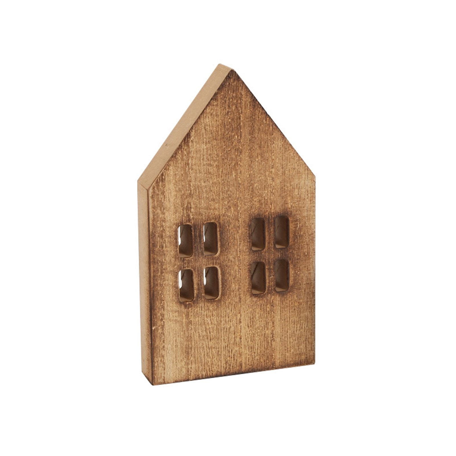 Deyuer Wood Craft Eco-friendly Unique Design No Glitch Nordic Style Miniature Christmas Decor Good Texture Small House Wooden Craft Household Supply
