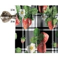thumbnail image 5 of Fruit Valance Curtain Black and White Checkered Strawberry Fruit Windows Curtain Valance for Kitchen Dining Room Canteens Home Decor 54x18, 5 of 5