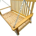 thumbnail image 5 of imerelez Front Porch Swing with Armrests, Wood Bench Swing with Hanging Chains,for Outdoor Patio ,Garden Yard, porch, backyard, or sunroom,Easy to Assemble,teak, 5 of 10
