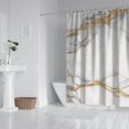 thumbnail image 2 of White Gold Marble Pattern Shower Curtain 84"x72" ,Bathroom Decorative Shower Curtains Set with 12 Hooks,Modern Waterproof Washable Shower Curtain, 2 of 6