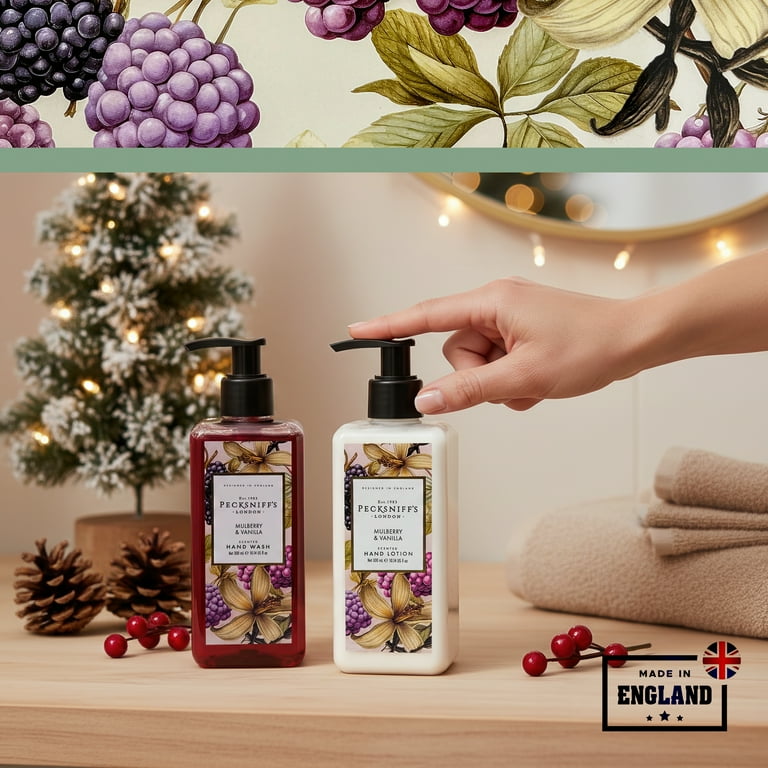 Pecksniff's Hand Care Duo Gift Set, Mulberry & Vanilla, Hard Box