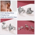 thumbnail image 6 of FaithHeart Norse Viking Wolf Head Stud Earrings for Men Women Celtic Knot Sterling Silver Hypoallergenic Lightweight Birthday Christmas Valentines Jewelry Gift, 6 of 10