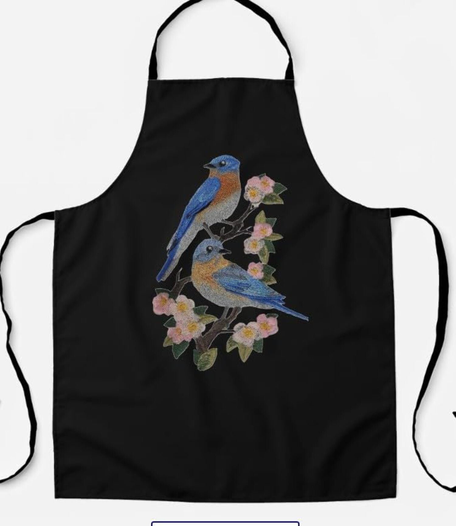 Beyond Vision Custom Bird Eastern Bluebirds and Blossoms Embroidery Iron On/Sew Patch (4.53" x 6.85")