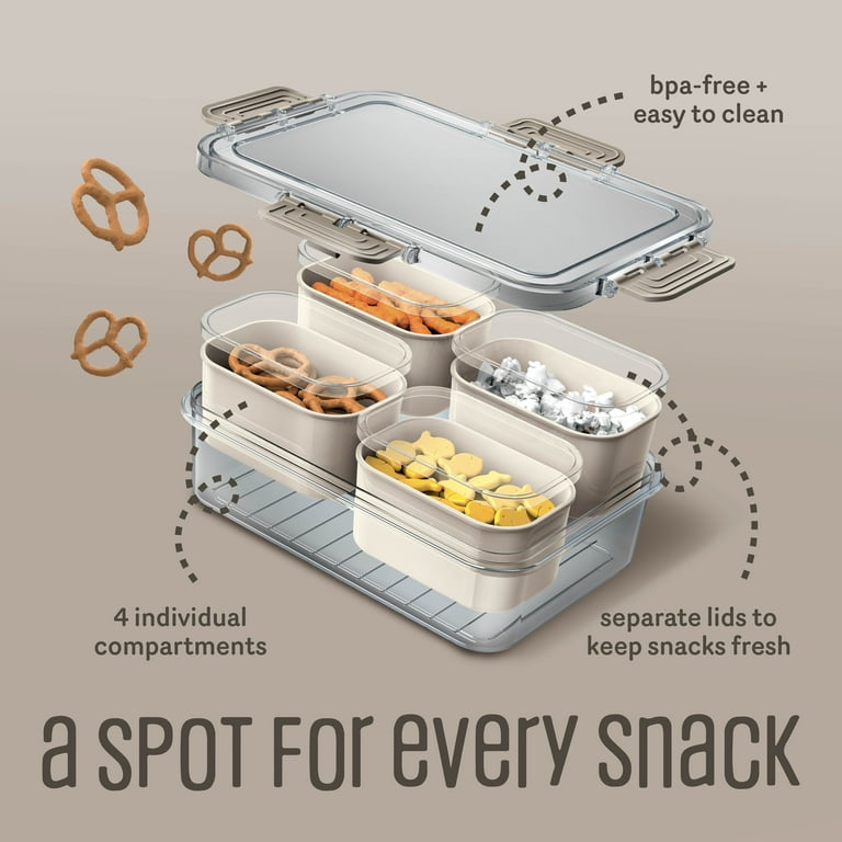 Cook With Color 4-Compartment Mini Snackle Box, Charcuterie and