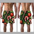 thumbnail image 3 of luoweisi Men's Beach Shorts Quick Dry Swim Trunks with Mesh Lining Christmas Candy L, 3 of 5