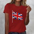 thumbnail image 2 of WREESH Womens Basic Graphic Tees Great Britain Uk Flag T-Shirts Fashion Printed Crewneck Short Sleeved Casual Top Shirt Red, 2 of 4