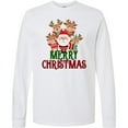 thumbnail image 3 of Inktastic Merry Christmas Santa Reindeer Long Sleeve T-Shirt, 3 of 5