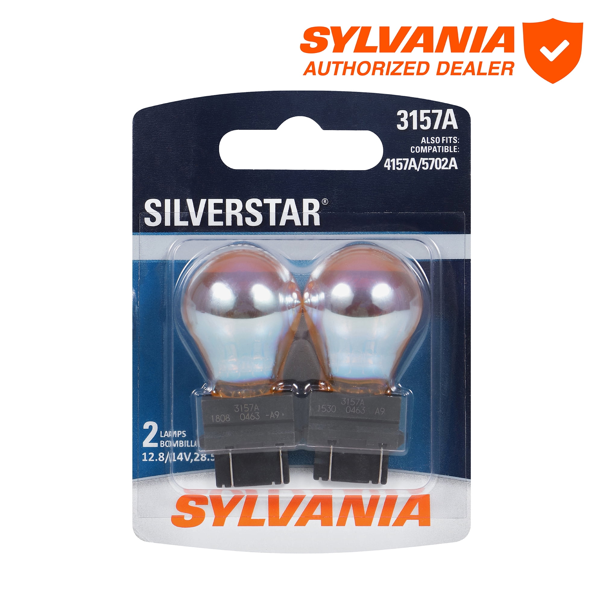 (2 pack) Sylvania 3157A SilverStar Automotive Mini Bulb, 2 Pack, Compatible with Multiple Cars