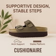 thumbnail image 4 of Cushionaire Plane Comfortable Platform Womens Sandals with Double Buckle Straps and Genuine Suede Cushioned Footbed, Wide Widths Available, 4 of 13