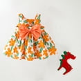 thumbnail image 6 of Edvintorg 3M-3Y Summer New Bow Baby Princess Dress Casual Clearance Holiday Style Backless Big Bow Flower Printed Suspender Sundress Dress With Hat Birthday Gifts, 6 of 6