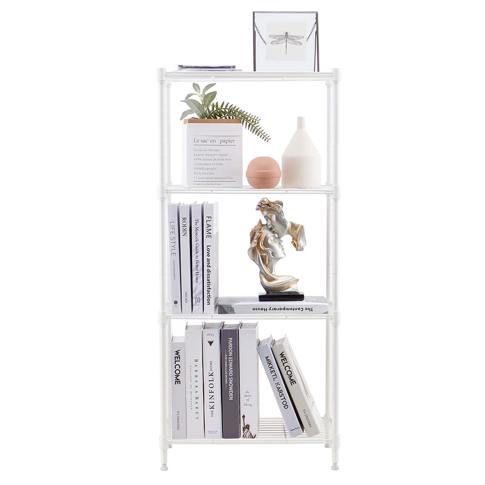4 tier white powder shelving unit 12x18x39in