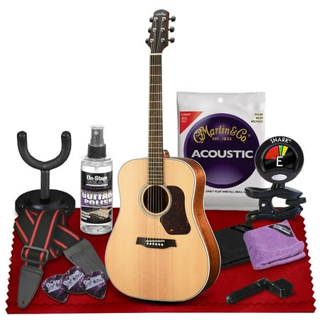 Walden D740E Natura All-Solid Sitka & Mahogany Dreadnought Acoustic-Electric Guitar Bundle