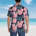 thumbnail image 6 of Xecao Rose Flowers print Hawaiian shirt - a stylish short-sleeve button-down for men, perfect for casual beach and tropical outings., 6 of 9