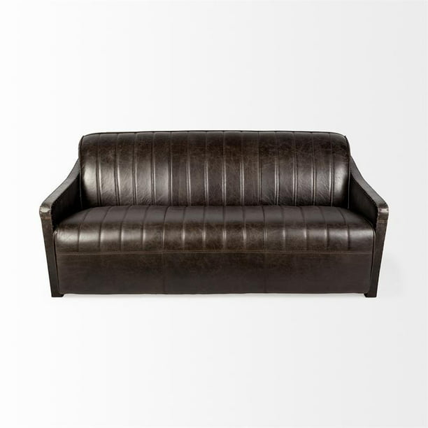 Mercana Chauncey Ii 69 Brown Leather, Brown Leather Two Seater Sofa Bed