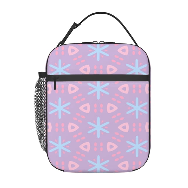 YFYANG Réutilisable Adulte / Enfants Sac Lunch Portable, Abstract Geometric Pattern Mains Libres Poignée Isolation / Sac Froid pour l'École, le Travail, les Pique-Niques, Voyage