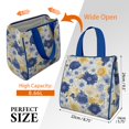 thumbnail image 3 of Pioneer Flower Floral Print Pattern Insulated Lunch Bag for Women & Adults,Large Portable Soft Cooler Lunch Bag,Thermal Food Storage Tote with Pearl Cotton,8.66L,8.75x5.75x9.5 Inch, 3 of 6