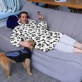 thumbnail image 3 of Paw Prints and Bones Wearable Oversized Blanket,Wearable Blanket Hoodie for Adults,Cozy Hooded Blankets with Super Pockets,Super Warm Fuzzy Pullover for Women & Men, 3 of 6