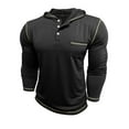 thumbnail image 6 of Txeol Henley Hoodie Shirts for Men Casual Long Sleeve Pullover Fall Winter Hooded Sweatshirt with Pocket,Black,XXXL, 6 of 9