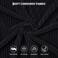 thumbnail image 3 of 4 in 1 Convertible Sleeper Sofa Bed Couch, 79 Inch Boneless Corduroy Floor Couch with Pillows, No Assembly, Modern Deep Seat Sofa Futon Mattress for Living Room,Apartment,Black, 3 of 9