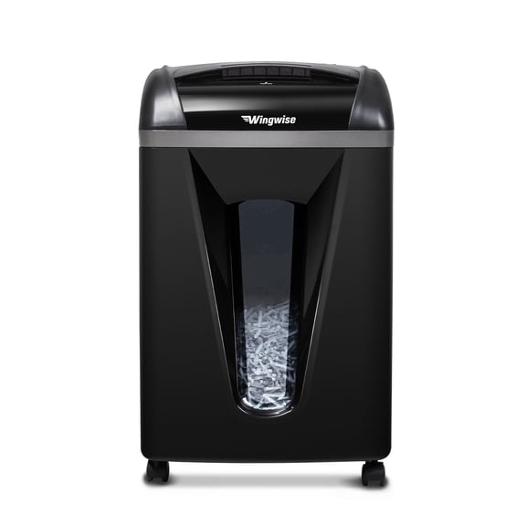 Wingwise Paper Shredder, 15 Sheets Cross Cut Shredder, 6.6 Gallon Bin, CD/Credit Card Shredder with Dual Modes, Home & Office Use