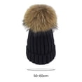 thumbnail image 6 of Eoperou Cozy Oversized Knitted Hat Windproof Thickened Warm Brimless Elastic Fit with Large Fuzzball Knitted Woolen Hat, 6 of 8