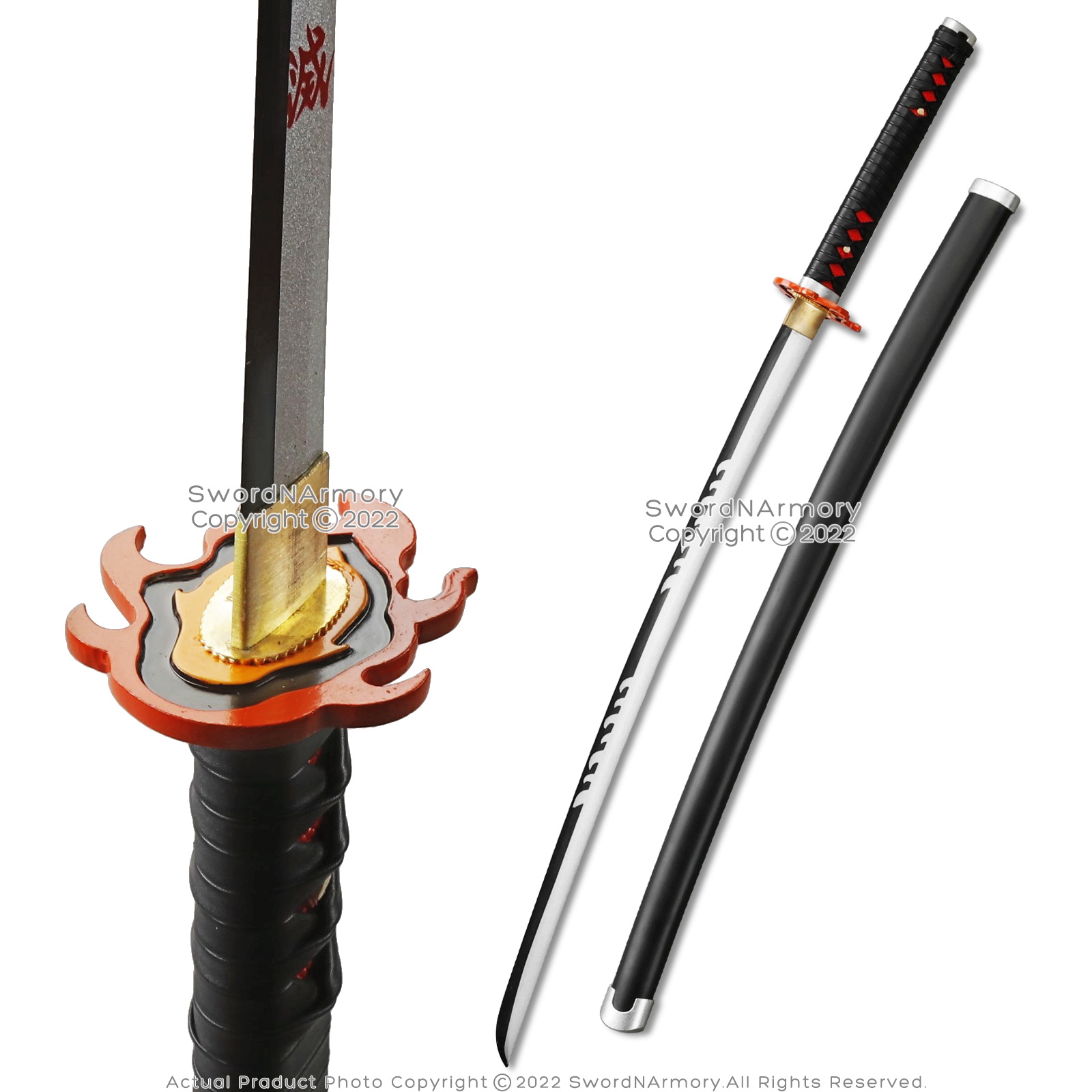 Tanjiro Hinokami Kagura Functional Steel Katana Sword Sharp Full Tang