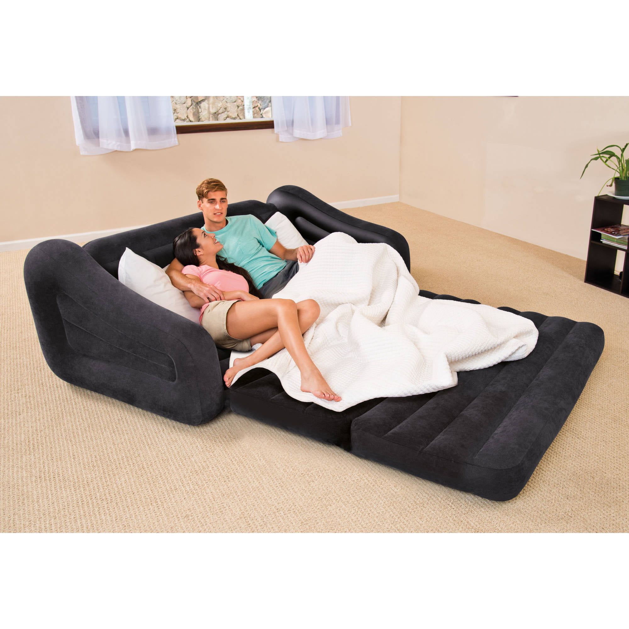 Intex Queen Inflatable Pull Out Sofa Bed Walmartcom