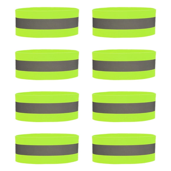 8Pcs Reflective WristBands . High Visibility Safety Reflective Gear for Running, Night Walking and Cycling.