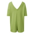 thumbnail image 4 of Women's Summer Casual Backless Romper - Short Sleeve Loose Fit Athletic Beach Jumpsuit with Wide Leg, 4 of 4