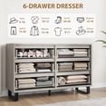 thumbnail image 4 of Versatile Wooden Storage Dresser Cabinet – 6/7/8 Drawers, Adjustable Feet, Freestanding Organizer for Bedroom, Living Room, Entryway, Wide Horizontal & Vertical Chest, 4 of 7