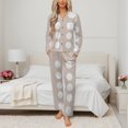 thumbnail image 2 of Geometric Moon Phase Print Womens Pyjamas Set Button Up Pyjamas Womens with Long Sleeve Top And Wide Leg Pants V-neck Loungewear Sets, 2 of 9