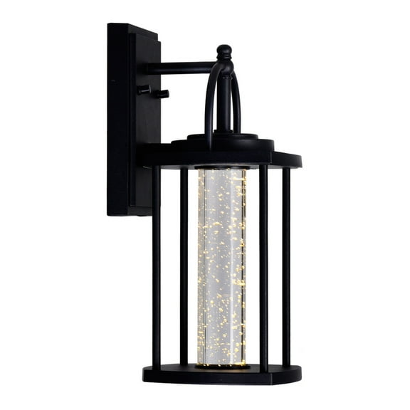 CWI Lighting Greenwood 1 Light Farmhouse Metal Outdoor Wall Lantern in Black