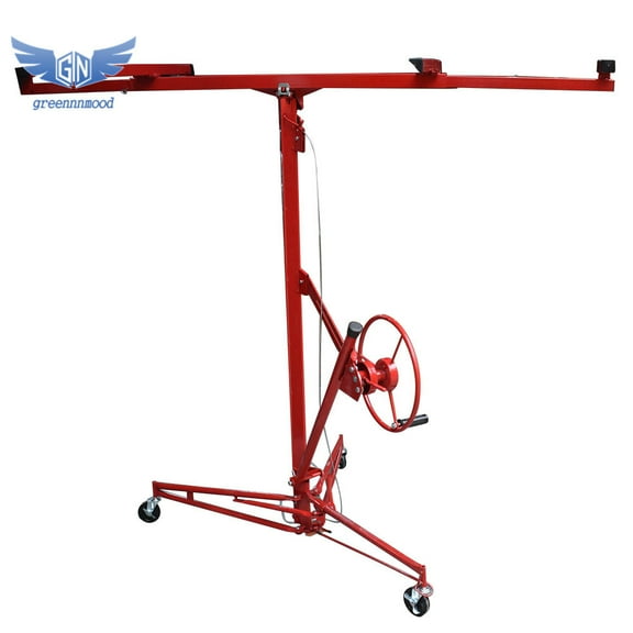 Drywall Rolling Lifter Panel Hoist Jack Lifter 16 Ft w/ Lockable Wheels us