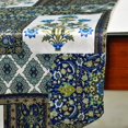 thumbnail image 2 of The HomeCentric Decorative Niloufar Blue Table Runner 14'' x 72'' Persian Floral Tassels Satin Table Linen, 2 of 3