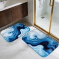 thumbnail image 5 of Blue and White Marble Pattern Bath Mat Set Of 2,Non-Slip Rug for Bathroom,Kitchen,Bedroom,Entrance, 30x17 and 23.5x15.7 Inches, 5 of 5