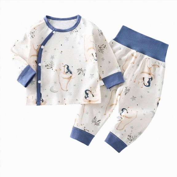 xaweyi Toddler Boys Girls Warm Two Piece Clothing Outfit Long Sleeve Tops and Pants Casual Homewear Suit for Autumn Winter Size 6-9 Months