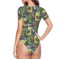 thumbnail image 4 of The Xecao Cartoon Dinosaurs Women's Crew Neck Body Suit, a short-sleeved bodysuit and basic swimsuit, both comfort and style for dating and daily life, 4 of 9