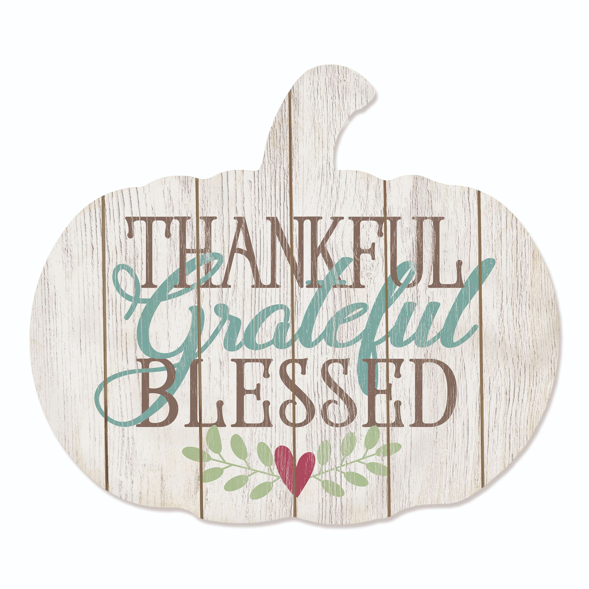 Stacked Pumpkin sign with bright colors grateful thankful blessed Wood Cut Out Door Hanger
