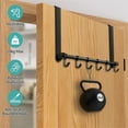 thumbnail image 5 of QZS Over the Door Hook,1Pack Over Door Towel Rack,Hanging Towels or Clothes,Bathroom,Bedroom or Laundry Room,Moving 6-Hook,Black, 5 of 7