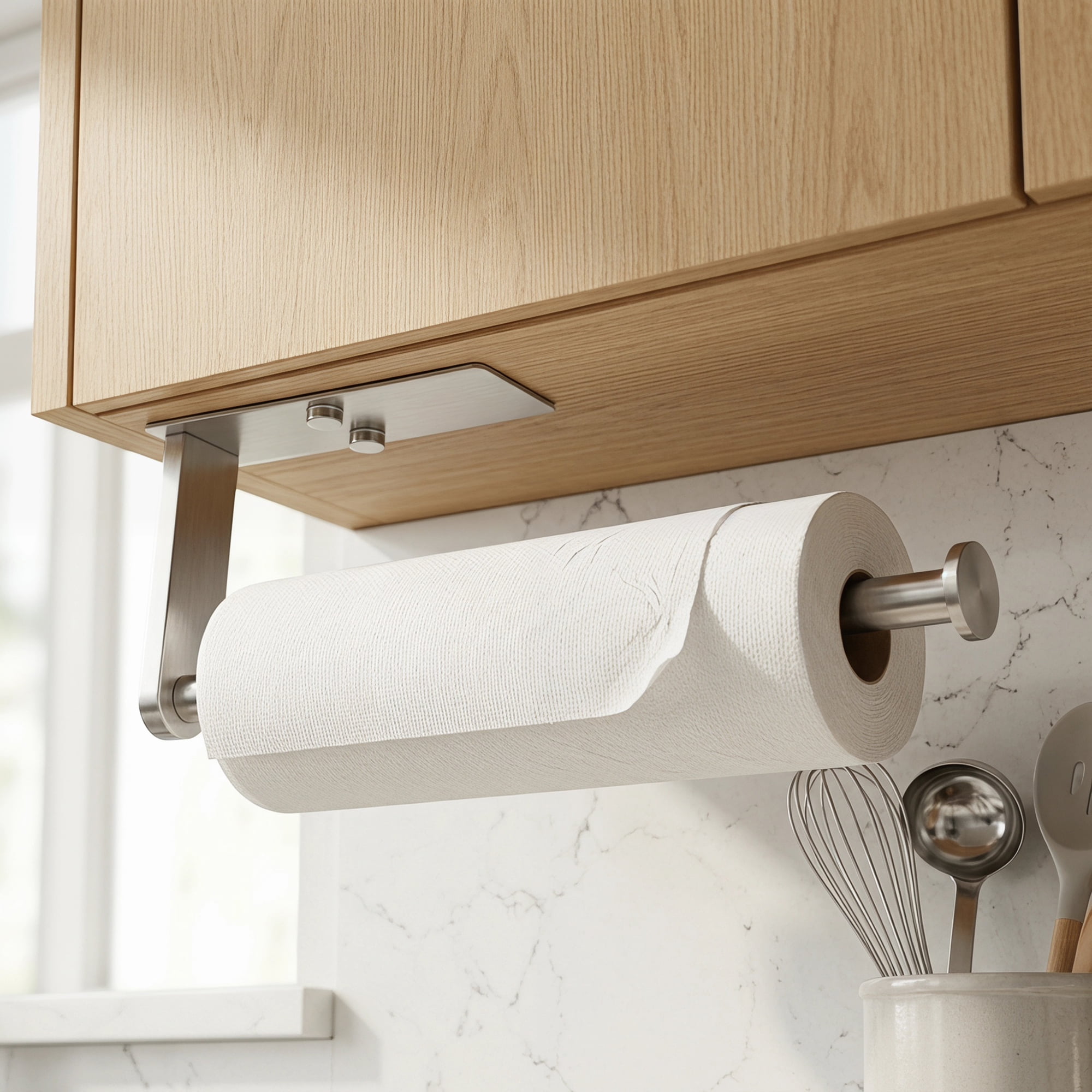 Unique Bargains Wall Mount Metal Rustproof Kitchen Towel Rack Silver B 11.8x3.9inch