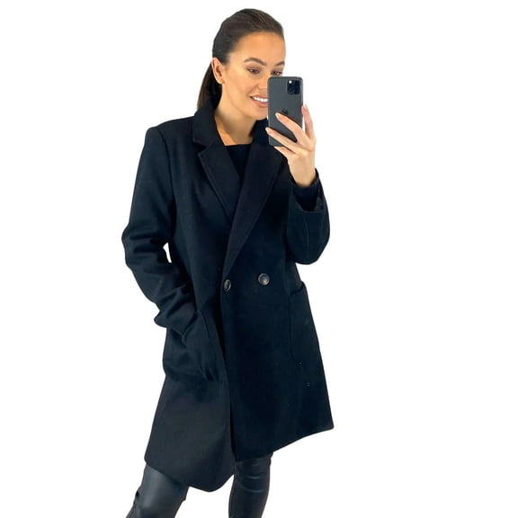 Anastasia Fashions Double Womens Breasted Winter Coat Black Size 8